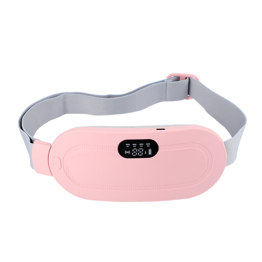 Pink waist bag with digital display on a white background